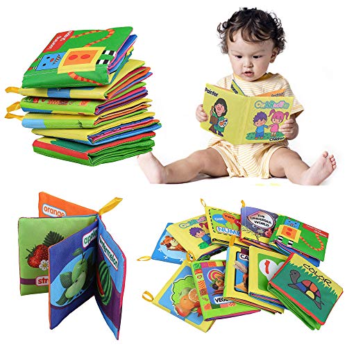 Bluefringe Baby Book,Early Learning Intelligence Development Cloth Crinkle Fabric Book Educational Toy Games - Thumbnail 5
