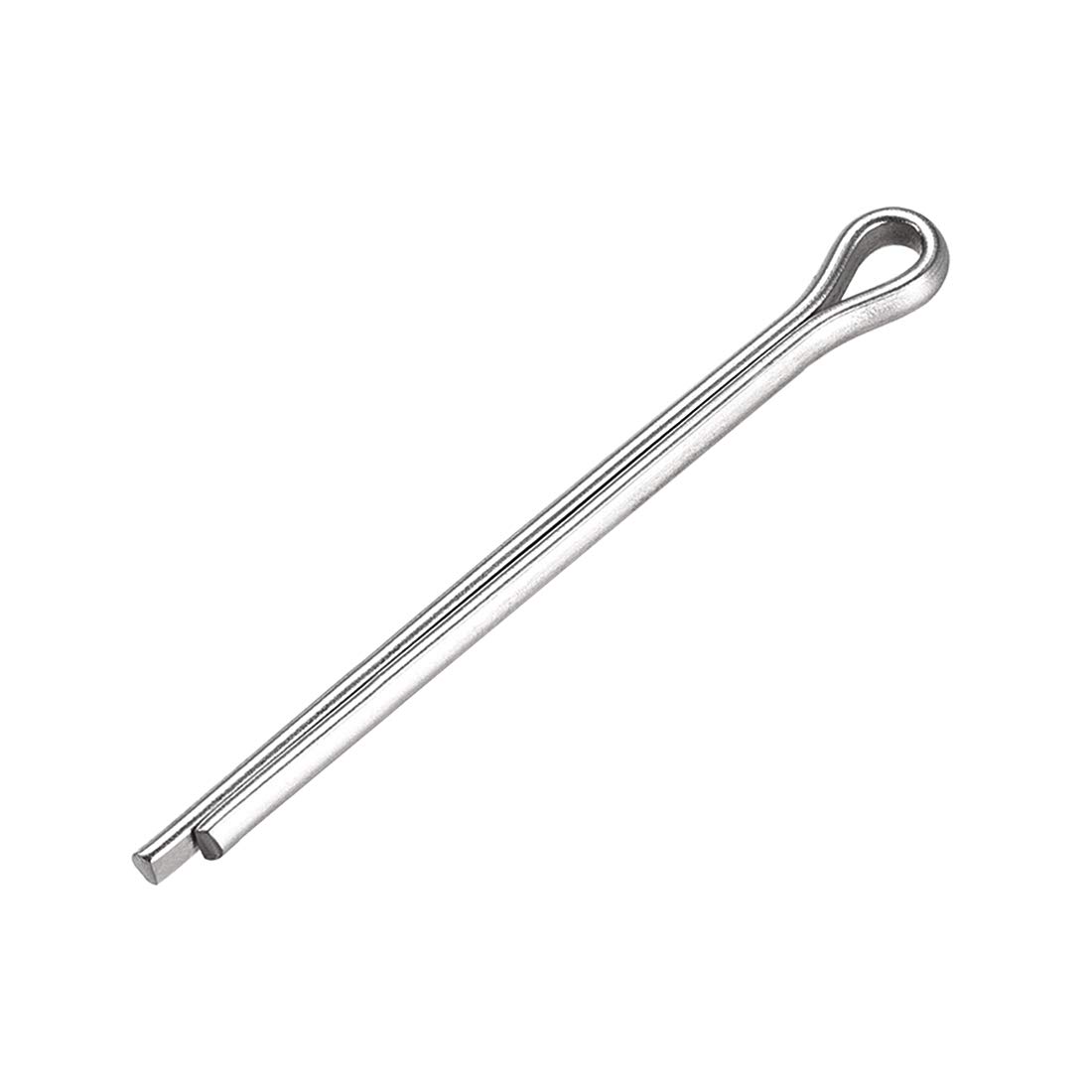 sourcing map Split Cotter Pin - 4mm x 50mm 304 Stainless Steel 2-Prongs Silver Tone Fastener Clip Key 15Pcs