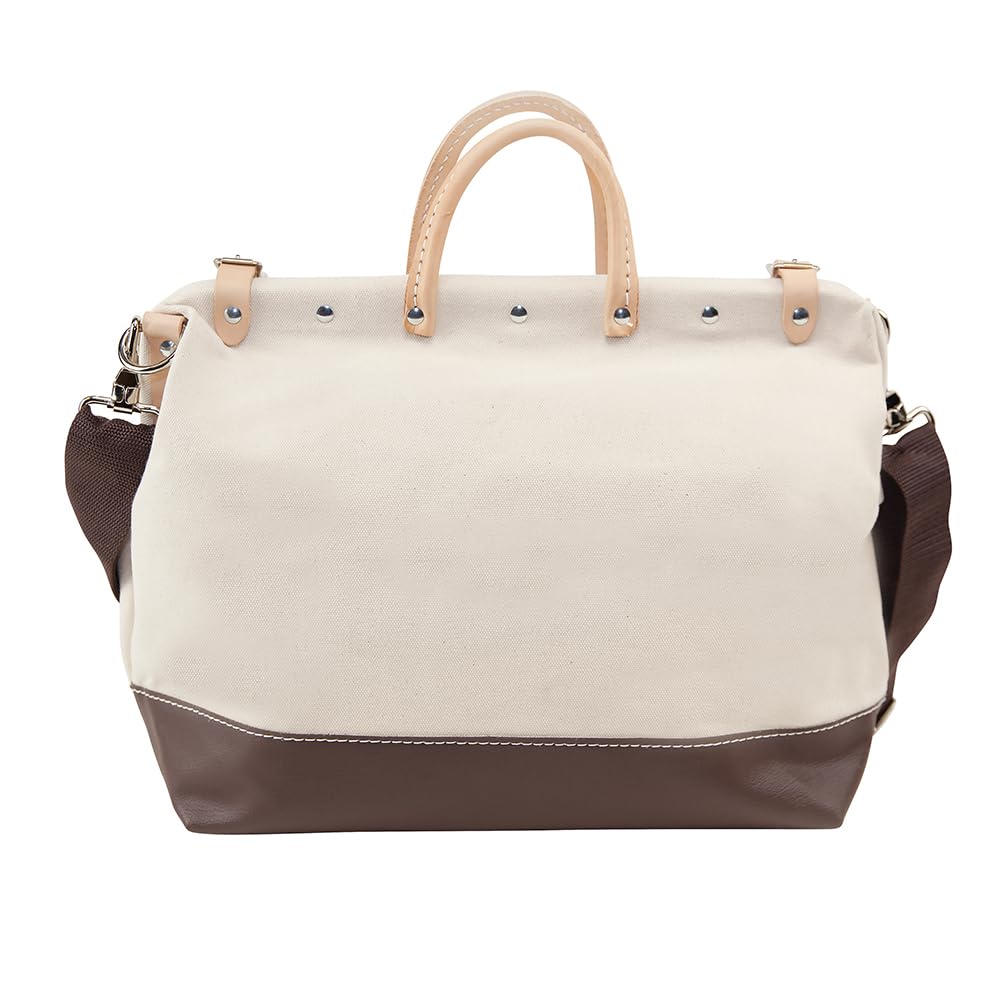 Klein Tools 5102-16SP Deluxe Canvas Tool Bag Made of Natural Canvas with 13 Interior Pockets and Detachable Shoulder Strap, 16-Inch