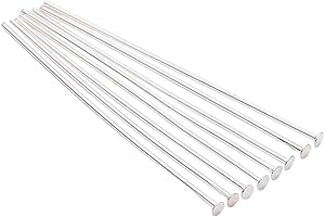 AGCFABS 200pcs/bag 15 20 25 30 40 50 60 70 mm Flat Head Pins 8 Colors Headpins for Jewelry Findings Making DIY Supplies (Silver, 50mm(1.97inch)*200pcs)