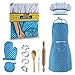 JaxoJoy Complete Kids Cooking and Baking Set - 11 Pcs Includes Apron for Little Boys, Chef Hat, Mitt & Utensil for Toddler Dress Up Chef Costume Career Role Play for 3 Year Old Boys and