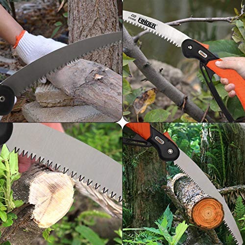 ENPOINT Folding Pruning Saw, Heavy Duty Carbon Steel Folding Hand Saw Portable Band Saw with 9 in Rugged Razor Blade Hacksaw for Fruit Tree Trimming Yard Garden Branches Pruning