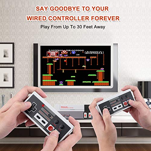 NES Classic Mini Wireless Controller – Aterox Turbo Edition Rapid Buttons Rechargeable Joypad Gamepad with 2.4G Receiver for 2016 Nintendo Entertainment System/Wii Game Console