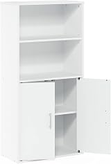 Furinno PASIR Book Shelf Door Bookshelf 59.9 W x 121.4 H x 30 D cm White view 4