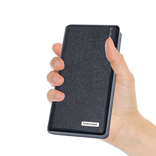 Power Bank 20000mah Portable Charger Dual USB Output External Cell Phone Battery Pack with LED Light for iPhone, iPad Samsung Galaxy and More (Black)