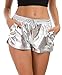 Tandisk Women's Yoga Hot Shorts Shiny Metallic Pants with Elastic Drawstring