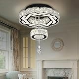 Flashing God 15" Black Mini Crystal Ceiling Lamp