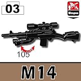 M14 Sniper Rifle 3 Pack in Black - Custom Minifigure Piece