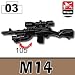 M14 Sniper Rifle 3 Pack in Black - Custom Minifigure Piece