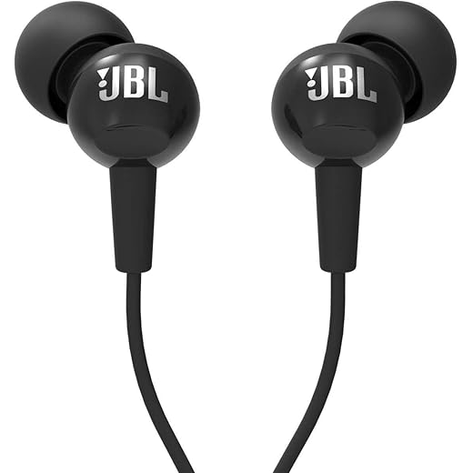 JBL C100SI In-Ear Headphones with Mic (Black)
