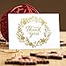 36 Unique Thank You Cards with Gold color text, 6 Elegant Greetings Design Thank You Note Cards 4 X 6 with self glued Envelopes for Birthdays,Weddings,Baby Showers,Graduations,Corporate Events.