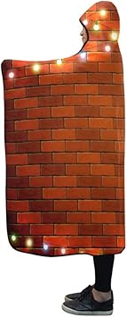 JOCHUAN Mit Kapuze Decke Buntes Weihnachtslicht auf Ziegelmauer-Decke