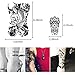 32 Sheets Temporary Tattoos Stickers, 12 Sheets Fake Body Arm Chest Shoulder Tattoos for Men with 20 Sheets Tiny Black Temporary Tattoos
