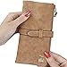 Jastore® Women Ladies Long Matte PU Leather Clutch Wallets Card Holder Purse (Brown)
