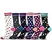 TeeHee Women's Ladies Value 6-Pair Crew Socks (Polka Dots Scallop)
