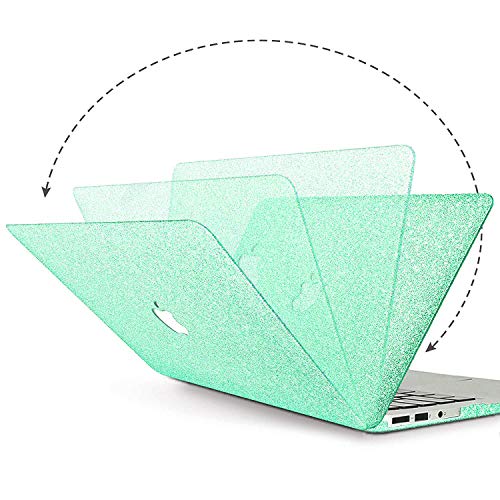 MacBook Air 13 inch Case,Anban Glitter Bling Smooth Protective Laptop Shell Slim Snap On Case with Keyboard Cover Compatible MacBook Air 13" (A1369 & A1466),Shining Mint Green