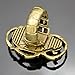 Gold Plated Q&Q Fashion Vintage Egyptian Cleopatra khepri Scarab Beetle Green Rhinestone Stretch Finger Ring