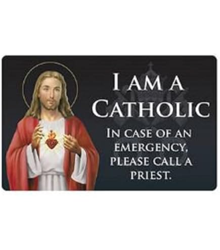 Catholic Emergency Wallet ID Card With Apostolic Pardon Prayer - 3 5/8 Inch Made In Italy
