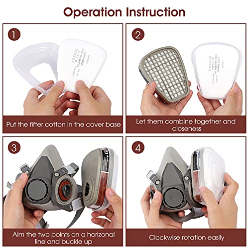 6001 Filter Cartridges For Respirator – Dust, Organic Vapor & Pollen Protection, Compatible With 6200, 6800, 7502 Masks