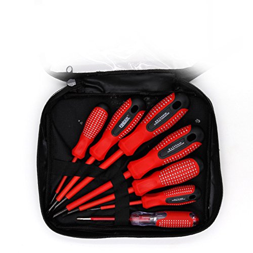 Kuke Manual Multifunction Insulating 7 Pieces Screwdriver Set ,Flat-Head and Phillips-Head Screwdriver Slotted Non-Slip Wide Comfortable Handle Micro-Fine Grip, Heavy Duty, Rust Resistant