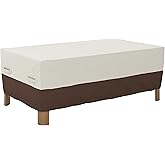 Amazon Basics Outdoor Patio Coffee Table Cover, Waterproof, UV Resistant, Weather Protection with Secure Straps, Beige/Tan, 48" x 28"