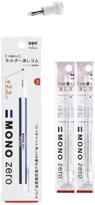 Tombow Mono Eraser Set Zero Round Tip 2.3 mm with Refills Pack of 2