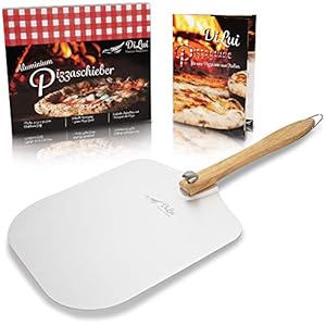DiLui Pizzaschuiver voor pizzasteen, met intuïtieve draaibare handgreep, pizzaschep geschikt voor oven en grill, groot…