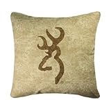Buckmark Square Logo Pillow Color: Tan
