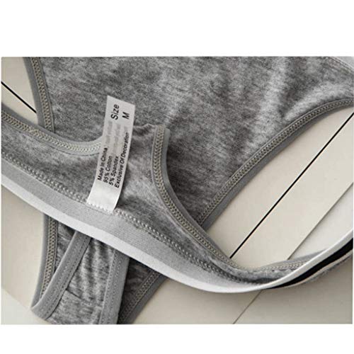 CakeLY 6Packs Women\'s Underwear Cotton Panties Solid Color Underwear Sexy Thong Pink