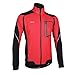 ARSUXEO Winter Thermal Fleece Cycling Jacket Windproof 14D Red Size Large