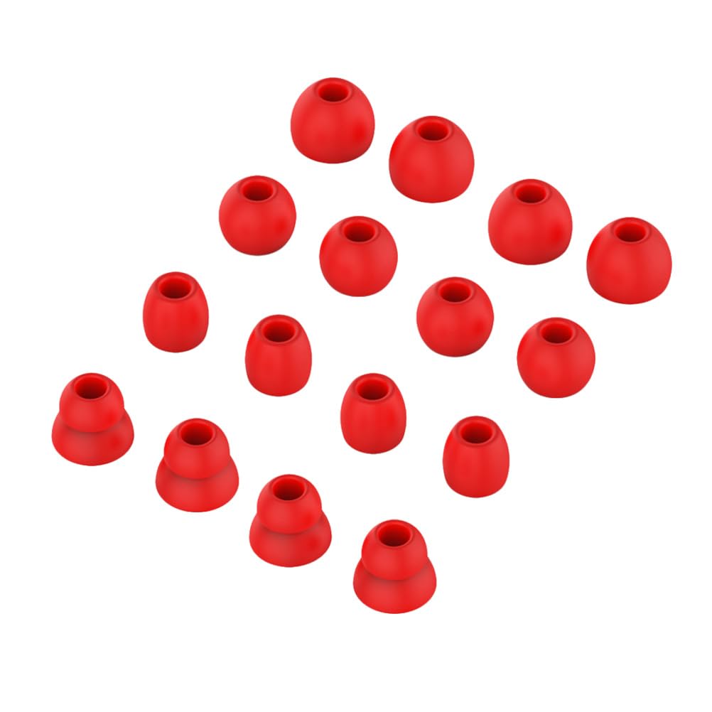 Hemobllo 16 Pcs Silicone Earbud Tips for PowerbeatsPro, Soft Comfortable Earphone Covers, Noise Ear Tips Compatible with Beats - Red