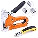 Glarks Heavy Duty 3-in-1 Staple Gun with Staple Remover Kit, Hand Operated Carbon Steel Brad Nail Gun, Tacker Tool for Fixing Material Decoration Carpentry Furniture, Doors and Windows, Billboards