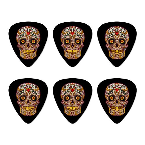 Skull Day of the Dead Southwestern Novelty Guitar Picks Medium Gauge - Set of 6