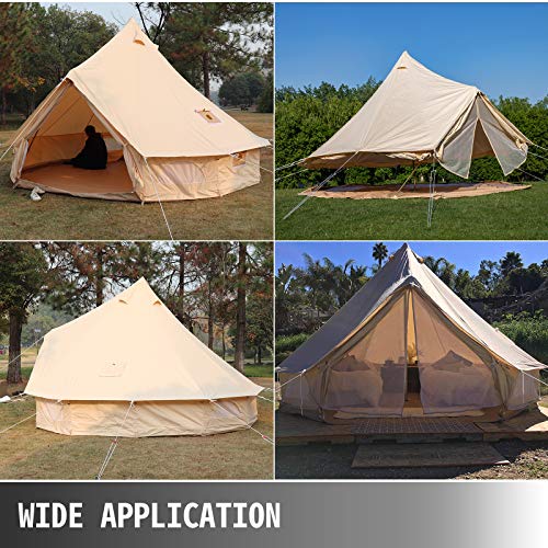 Happybuy Bell Tent Canvas Tent w/Stove Jack,16.4ft /5m, 4Season Yurt