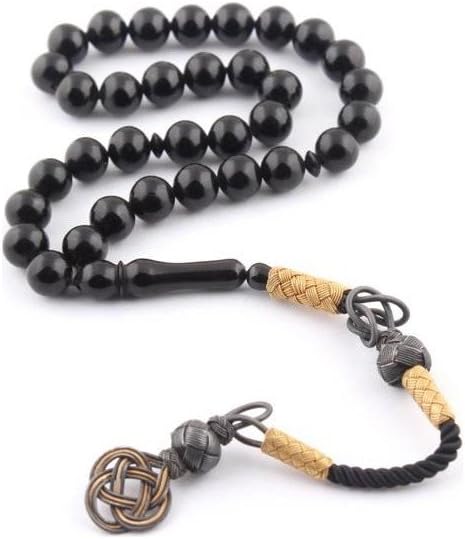 GloBeads Prayer Beads Turkish Gemstone Tasbih Gift, Tasbih in Erzurum Oltu 1000 Adjustment Silver Kazaz Puskullu Ot-40