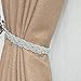 PRAVIVE Braided Curtain Rope Tiebacks - Set of 4 Indoor Outdoor Cutain Tie Backs/Holdback with Buckles (Gray)