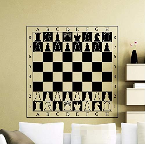 Lovemq Chessboard Decal Chessmen Checkerboard Wall Vinyl Table Sticker Room Interior Art Decor Cool Mural 58X58Cm