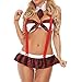 Clearance! Paymenow Women Girls Cute Sexy Lingerie Set Plus Size Uniforms Temptation Underwear (Red, M)