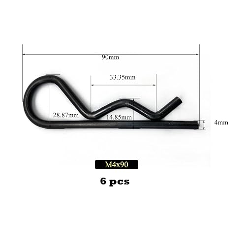 Lot De 6 Goupilles Fendues Lourdes (Hitch Pins) - M4x90mm, Acier Galvanisé - Neuf