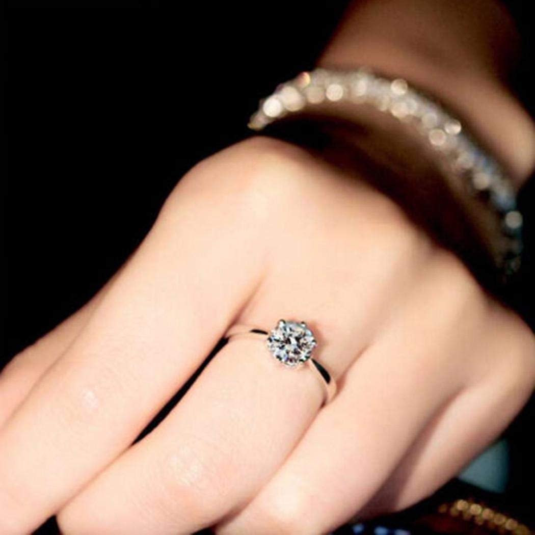 Eeilyin Women Fashion Alloy Adjustable Geometric Shape Rhinestone Ring Rings