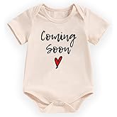 hrcfbk Pregnancy Announcement Baby Bodysuit Coming Soon Romper Newborn Infant Reveal Idea&Surprise Gift