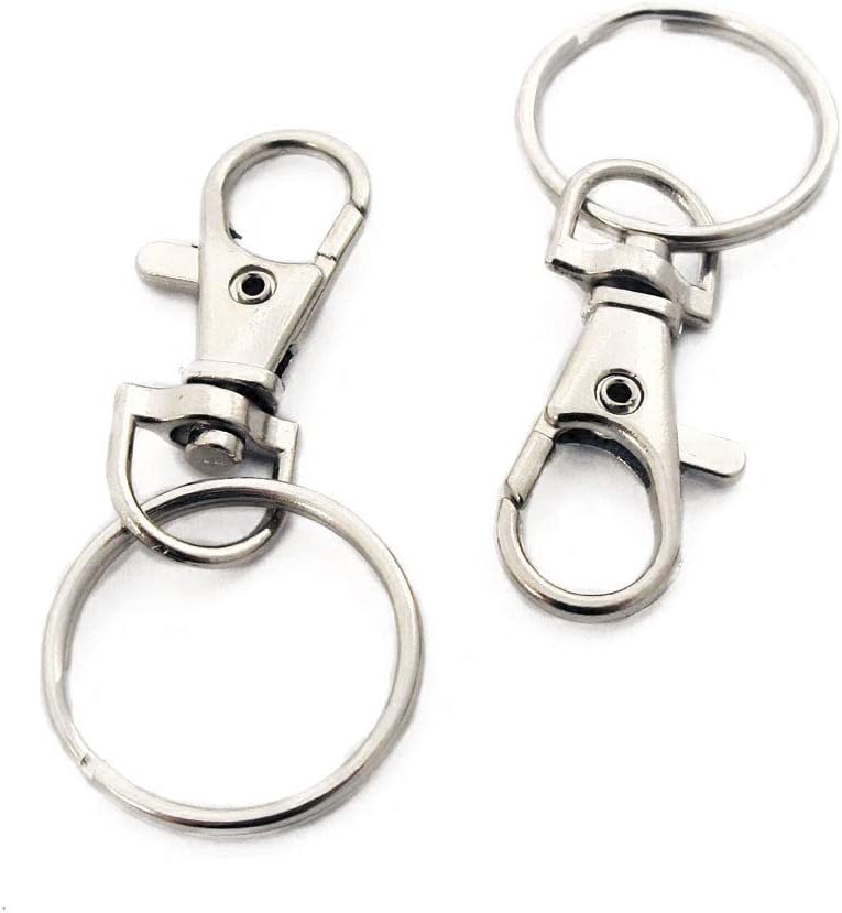 12 lobster swivel clasps,keyrings,mini clips,39mm,with 25mm split ring
