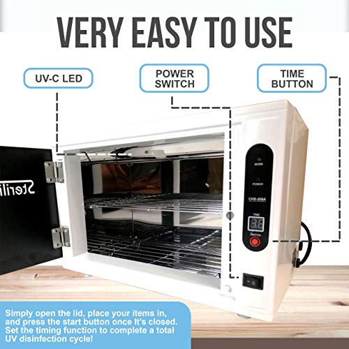 [PROFESSIONAL] Sterilizer for Salon, UV Sanitizer Box, Sterilizer Machine Ultraviolet Tool Sterilizer Cabinet Medical Sterilizer Stainless Tray - Thumbnail 2