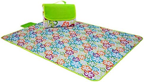 Geartist PM01 Foldable Picnic Mat Beach Blanket, 59x79 inch Portable Outdoor Multi Purpose Handy Mat Waterproof &amp; Sandproof for Beaches, Camping, Hiking (Colorful Flowers)