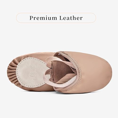 Stelle Leather Half Soles Dance Shoes Womens Lyrical Pirouette Turners  Dance Shoes for Turning (Girls/Boys/Men