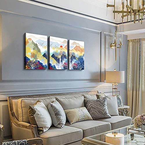 Abstract Mountain Landscape Watercolor painting Canvas Wall Art for bedroom living room Wall Decor for Living Room bathroom Decorations modern scenery Canvas Prints Home Decoration Poster Artwork
