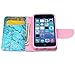 iPhone 5C Case, iPhone 5C Case Wallet, iYCK Premium PU Leather Flip Folio Carrying Magnetic Closure Protective Shell Wallet Case Cover for iPhone 5C with Kickstand Stand - Plum Blossom