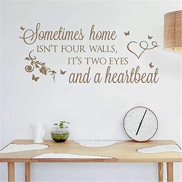 Wandaufkleber Baby Spruche Manchmal Ist Das Zuhause Nicht Vier Wande Es Sind Zwei Augen Und Ein Herzschlag Amazon De Baumarkt