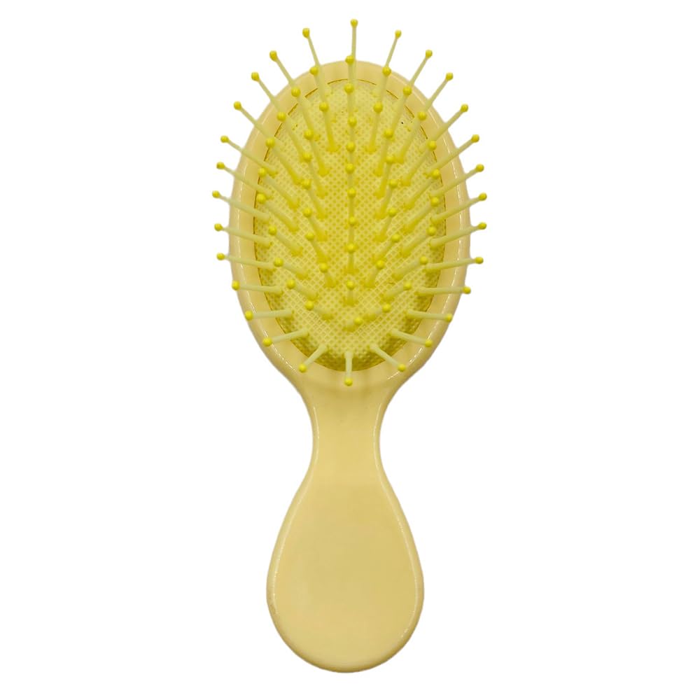 Mini Detangler Small Oval Wet Brush Mini Kids Hair Brush for Most Hair Types Glide Through Tangles with Ease Yellow
