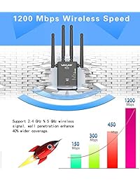 WiFi Range Extender, 1200Mbps WiFi Repeater Wireless Signal Booster, 2.4 and 5GHz 360 Degree Full Coverage WiFi Extender Signal Amplifier with AP Repeater Mode   4 Ethernet Antennas